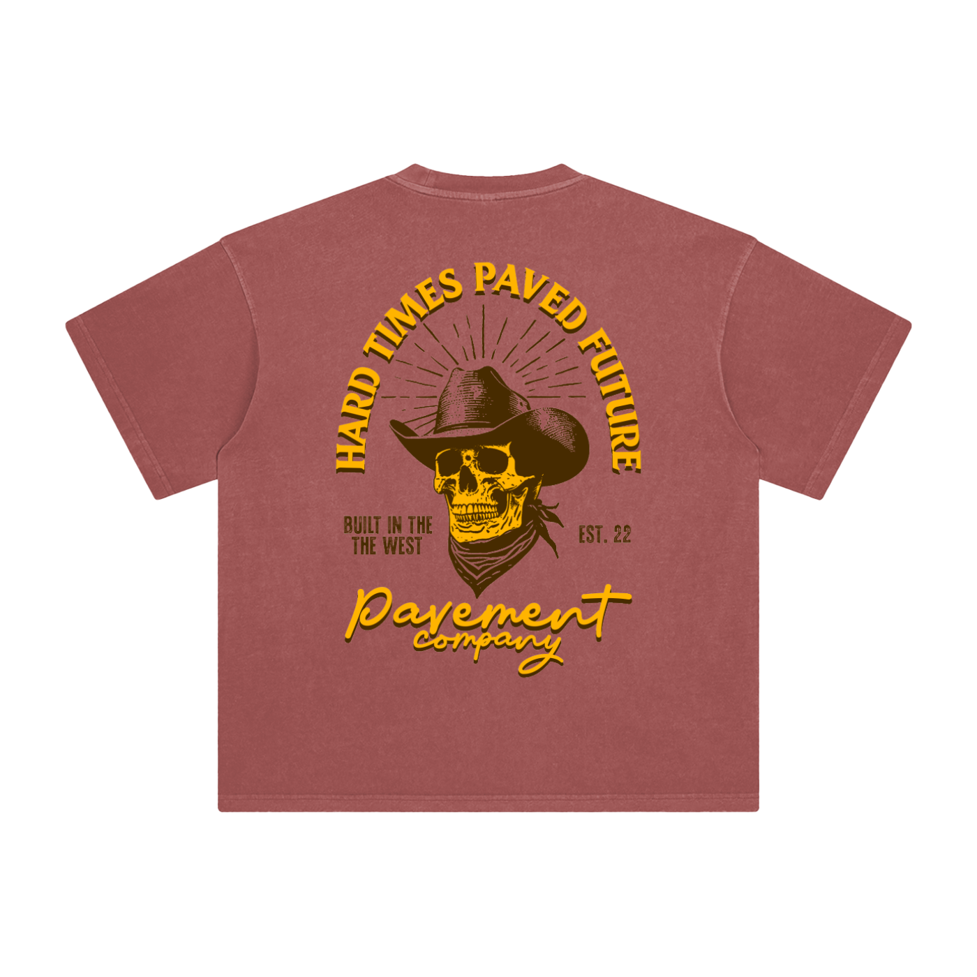 "BUILT IN THE WEST" BRICK/RED PVMNT TEE