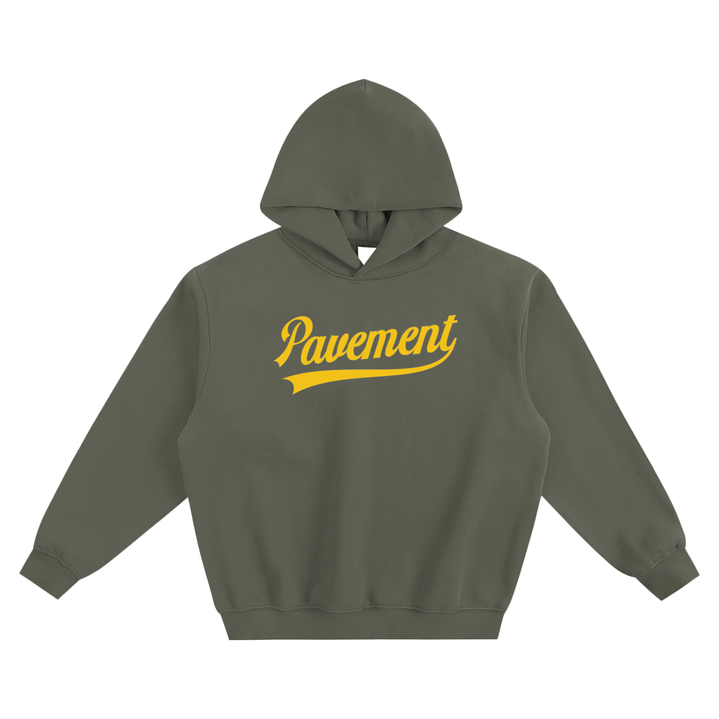 PAVEMENT Fleeced Boxy Hoodie GREYISH GREEN