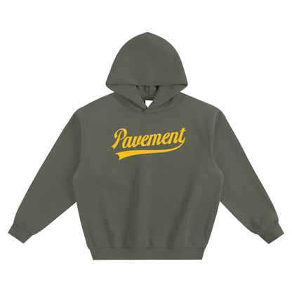 PAVEMENT Fleeced Boxy Hoodie GREYISH GREEN