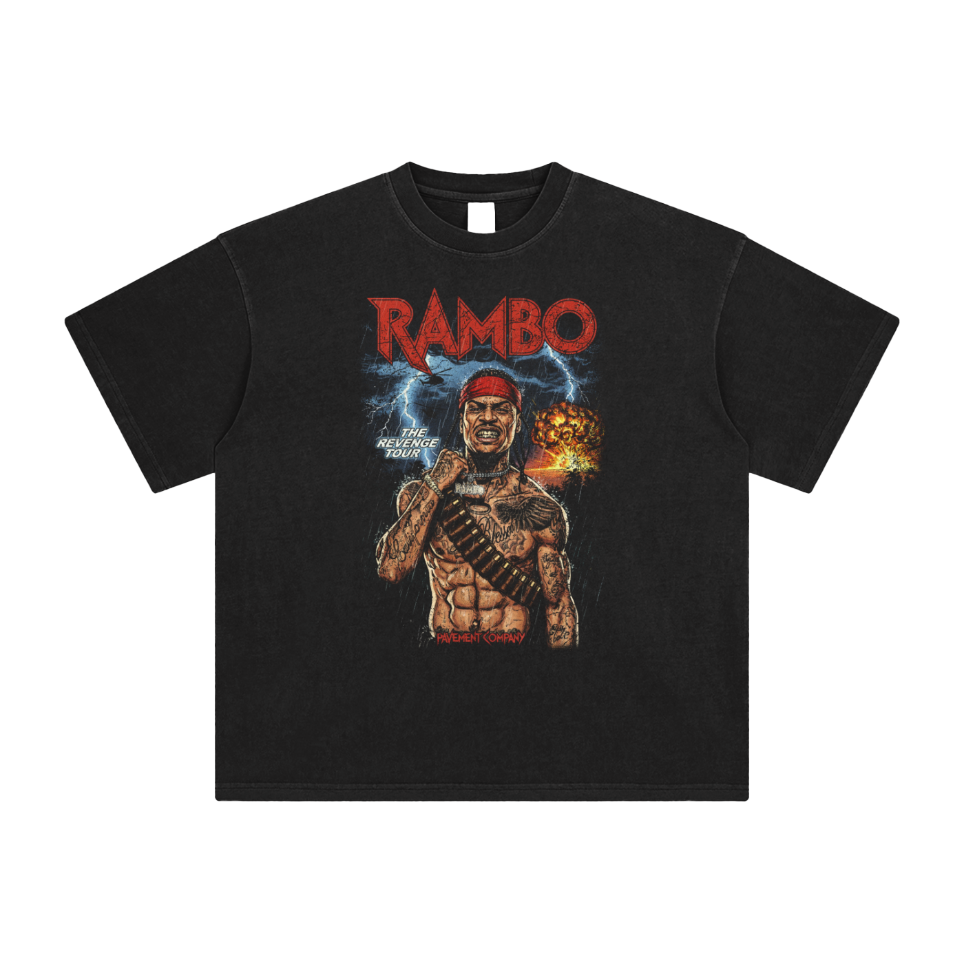 RAMBO RUSSO Enzyme Washed T-Shirt