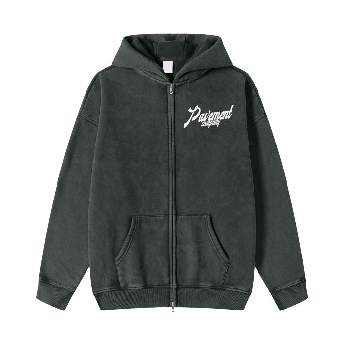 PAVEMENT acid washed ZIPUP HOODIE